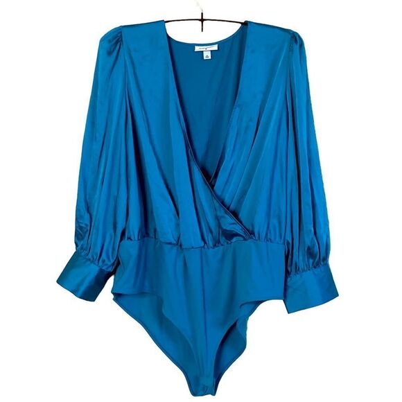 Sergio Hudson x Target Teal Crossover Satin Bodysuit Sz 2X - Picture 5 of 16